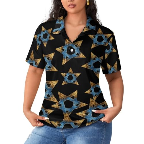 Polo transpirable Star Glitter para mujer evita el calor en el golf