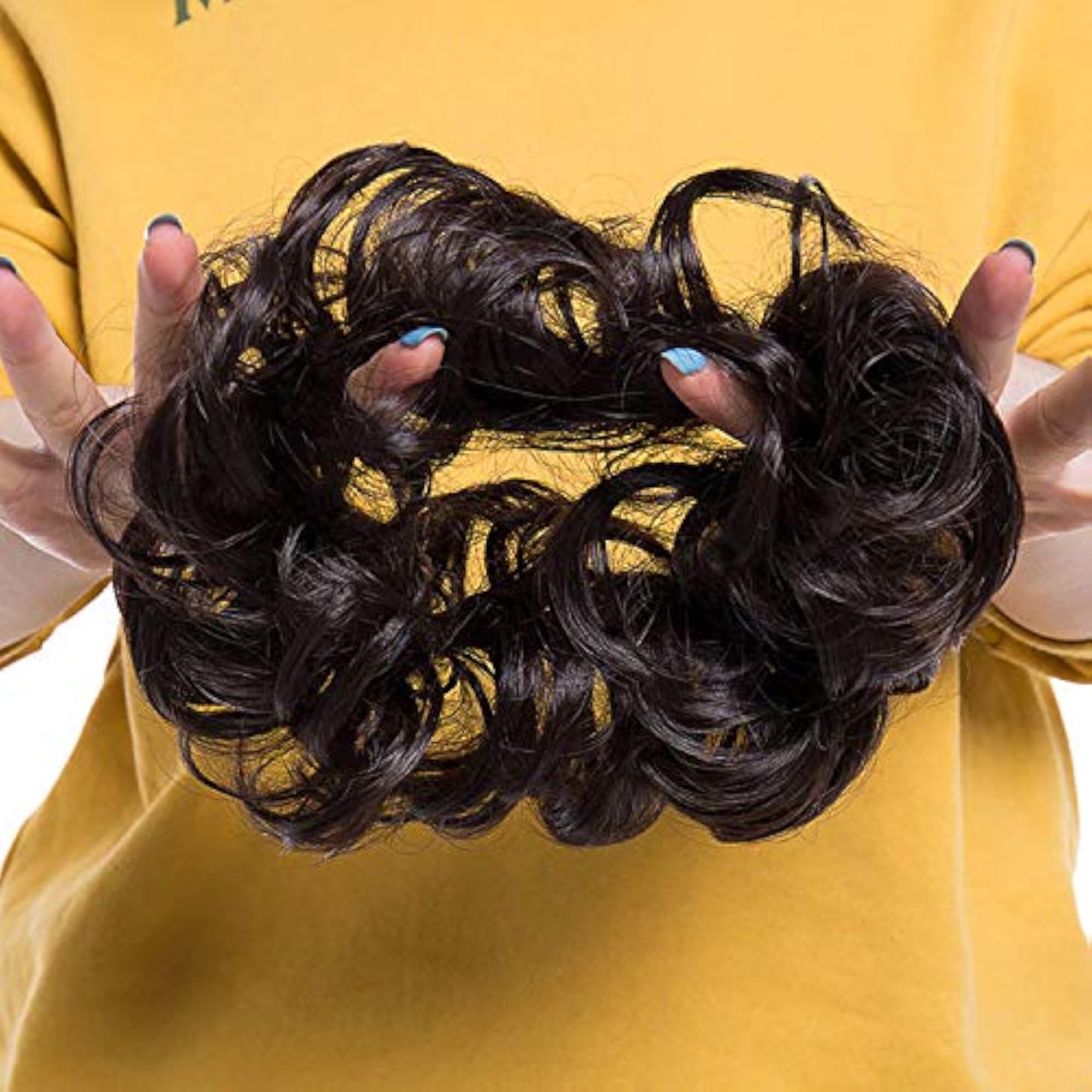Curly Messy Bun Hair Scrunchie Extensions, 2 Pcs