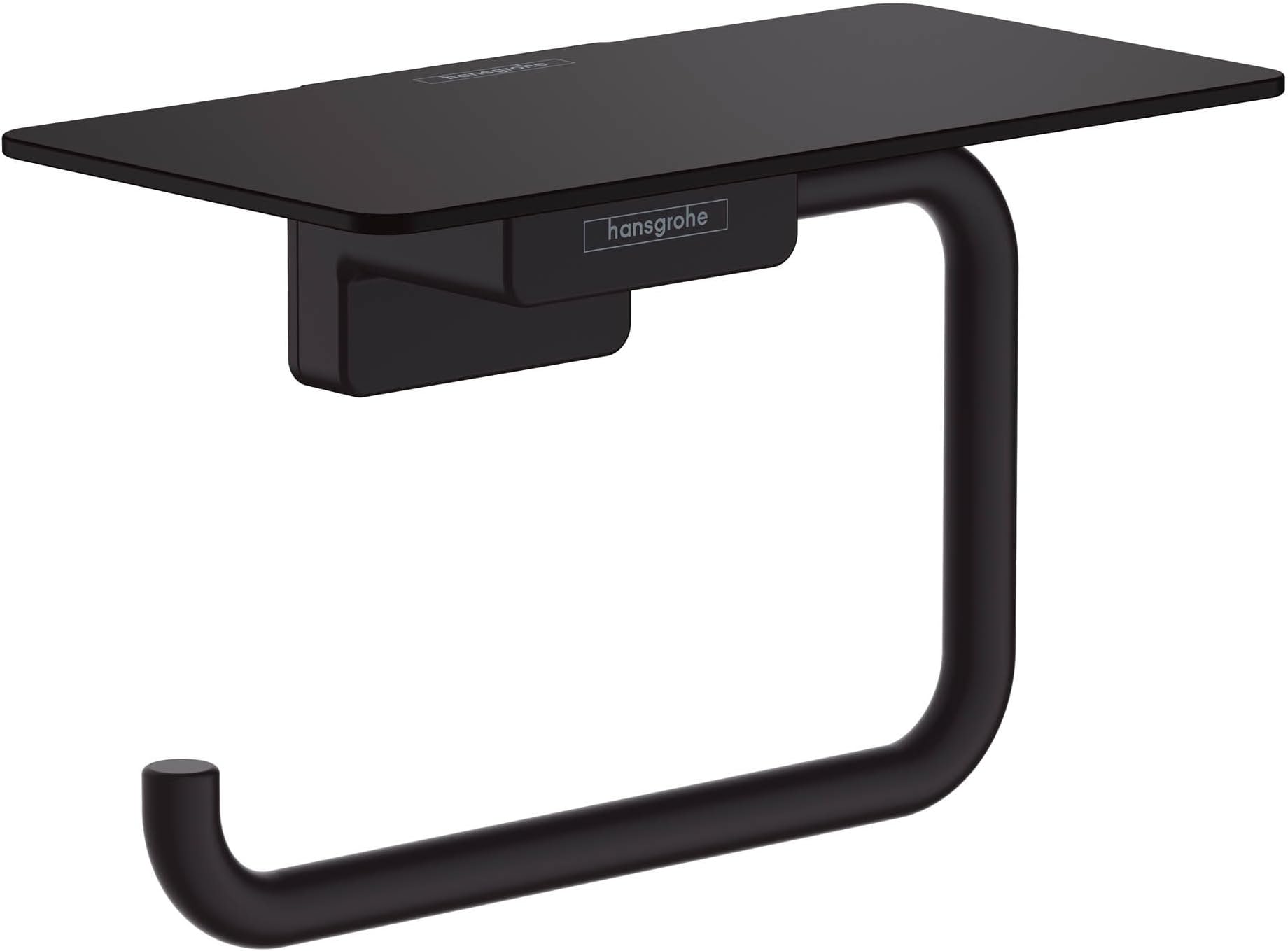 hansgrohe AddStoris Roll holder with shelf, matt black, 41772670