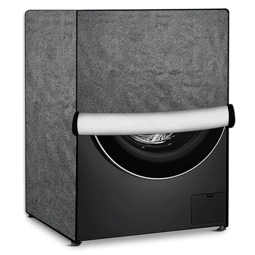 Image of Stylista Waterproof Front Load Washing Machine Cover Compatible for Haier 8 kg, Sand Pattern Grey