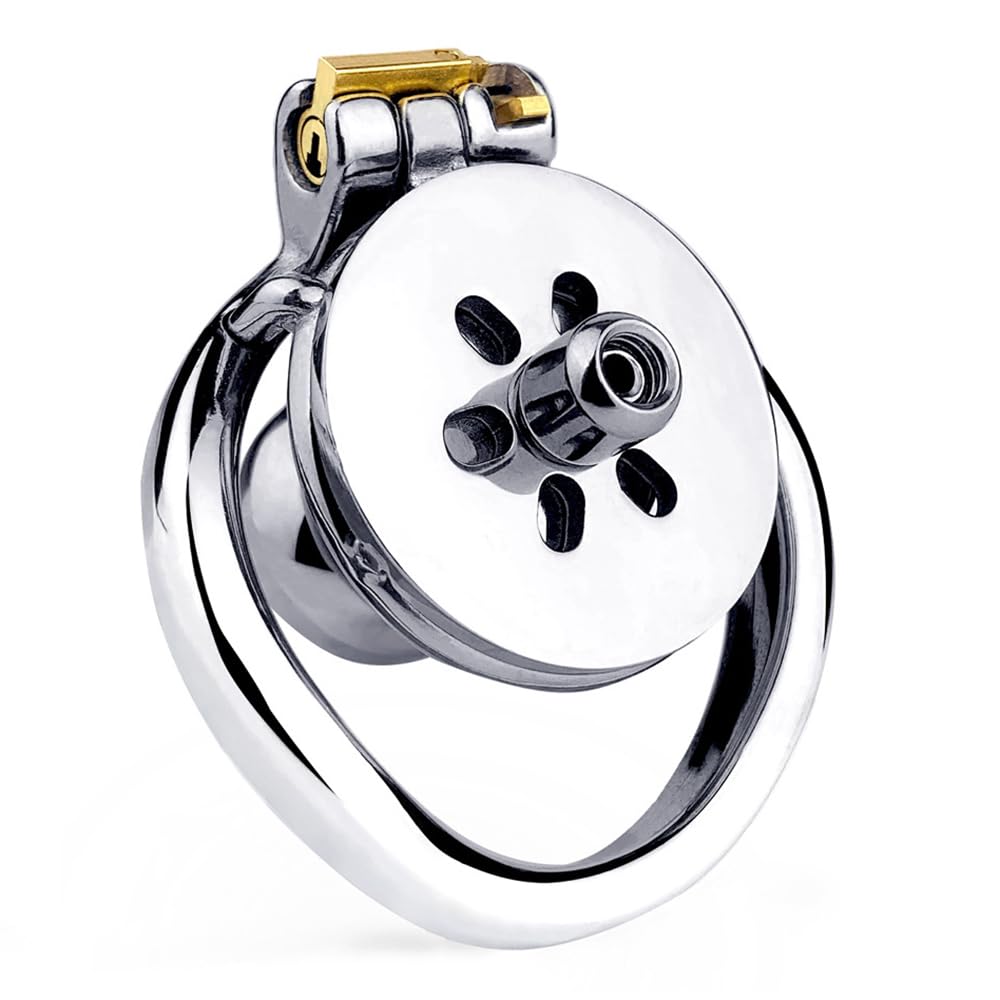 Jixaxe Extra Kurze Peniskäfig Chastity Cage mit Dildo Male Metall Keuschheitskäfig Herren Keuschheitsgürtel Penis Käfig für Männer Chasity Cock Cage Sexspielzeug für die Mann extrem (Bogenring 50mm)