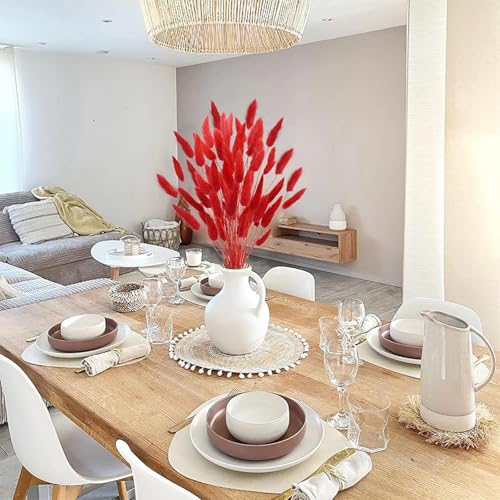 Pampas Grass Decor Tall 150Pcs Flores Secas Rojas miniatura 4