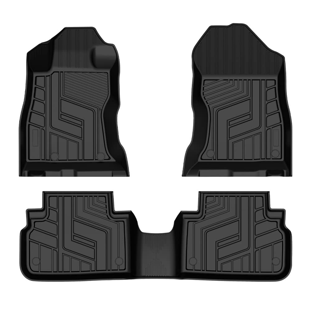AOMSAZTO Floor Mats For Subaru Forester 2014 2018, Heavy Duty TPE All Weather Protection Car Floor Mats, 1st &amp; 2nd Row Full Set Rubber Floor Liners, Anti Skid Car Mats, Black, FM SU 004% AOM, Floor