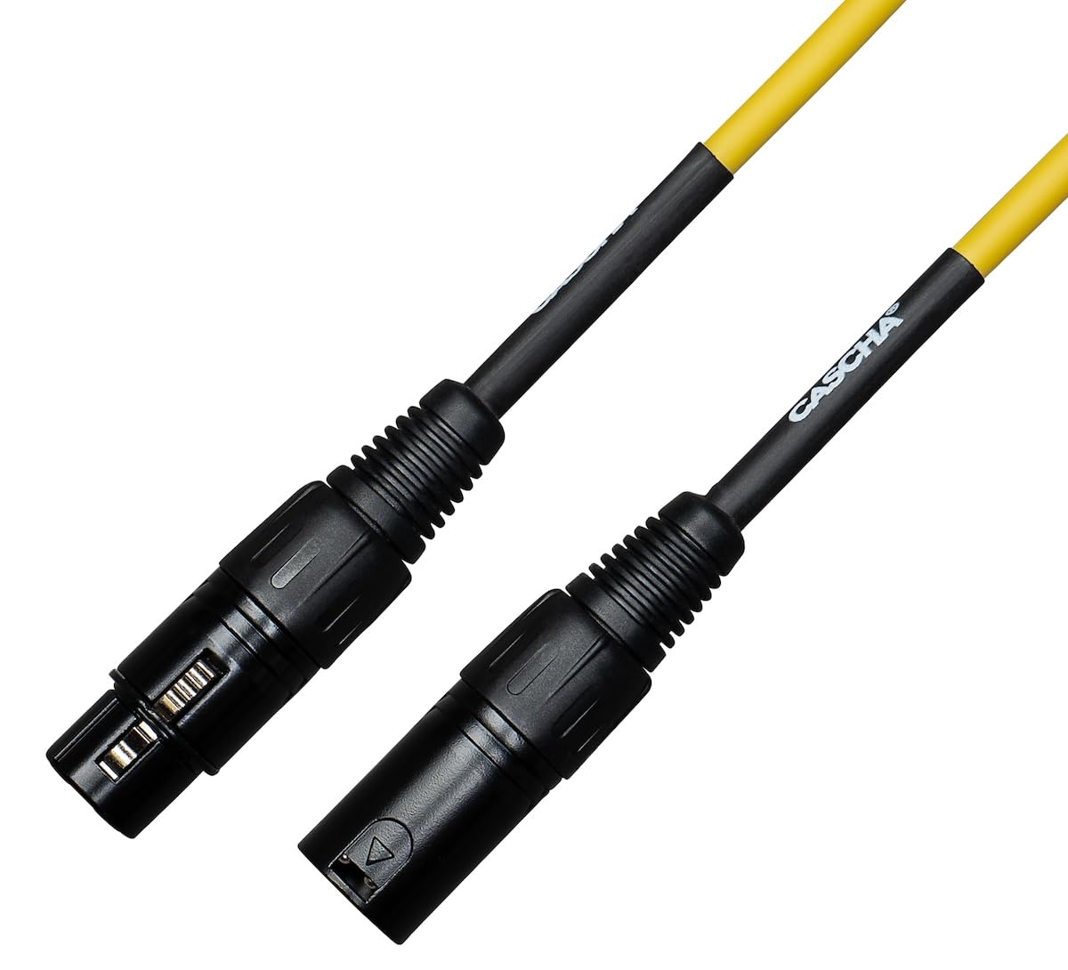CASCHA Standard Line Microphone Cable (XLR), Yellow, 2m - Image 3