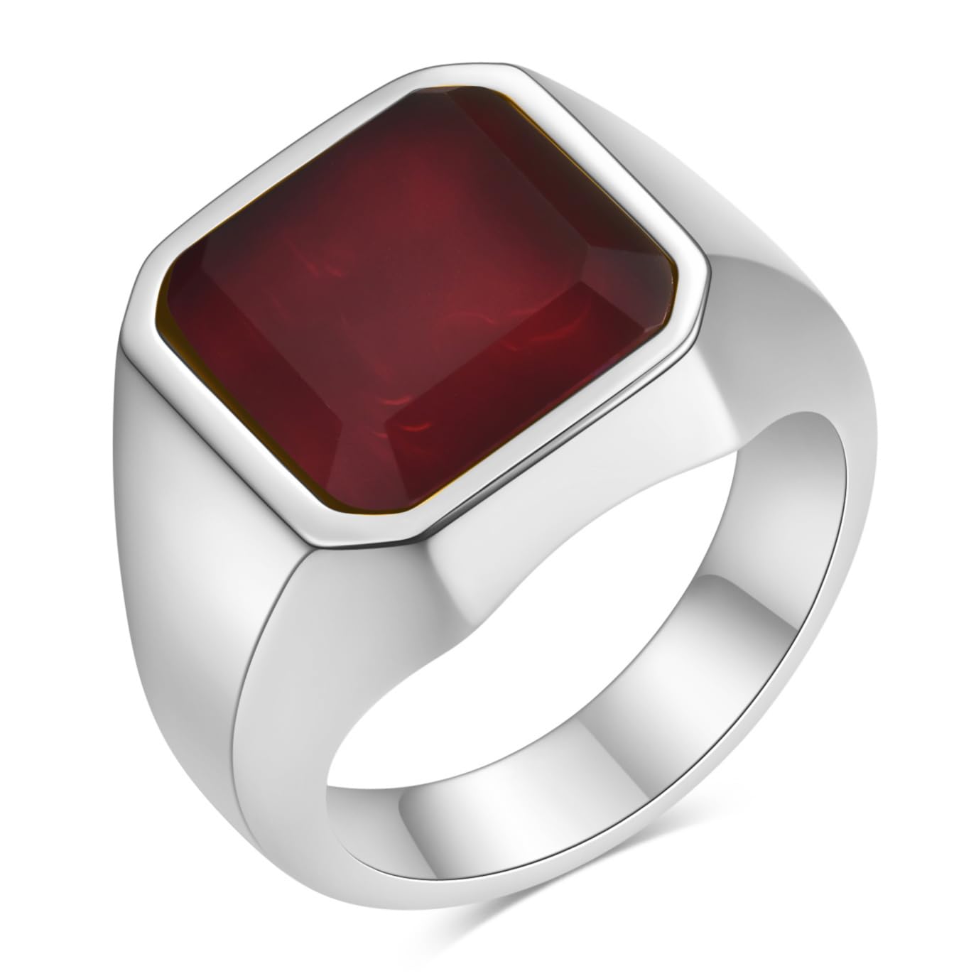 MYNENEY14K Gold/Silver Plated Square Signet Ring Anillos De Hombre Statement classical wedding Rings Band for Men