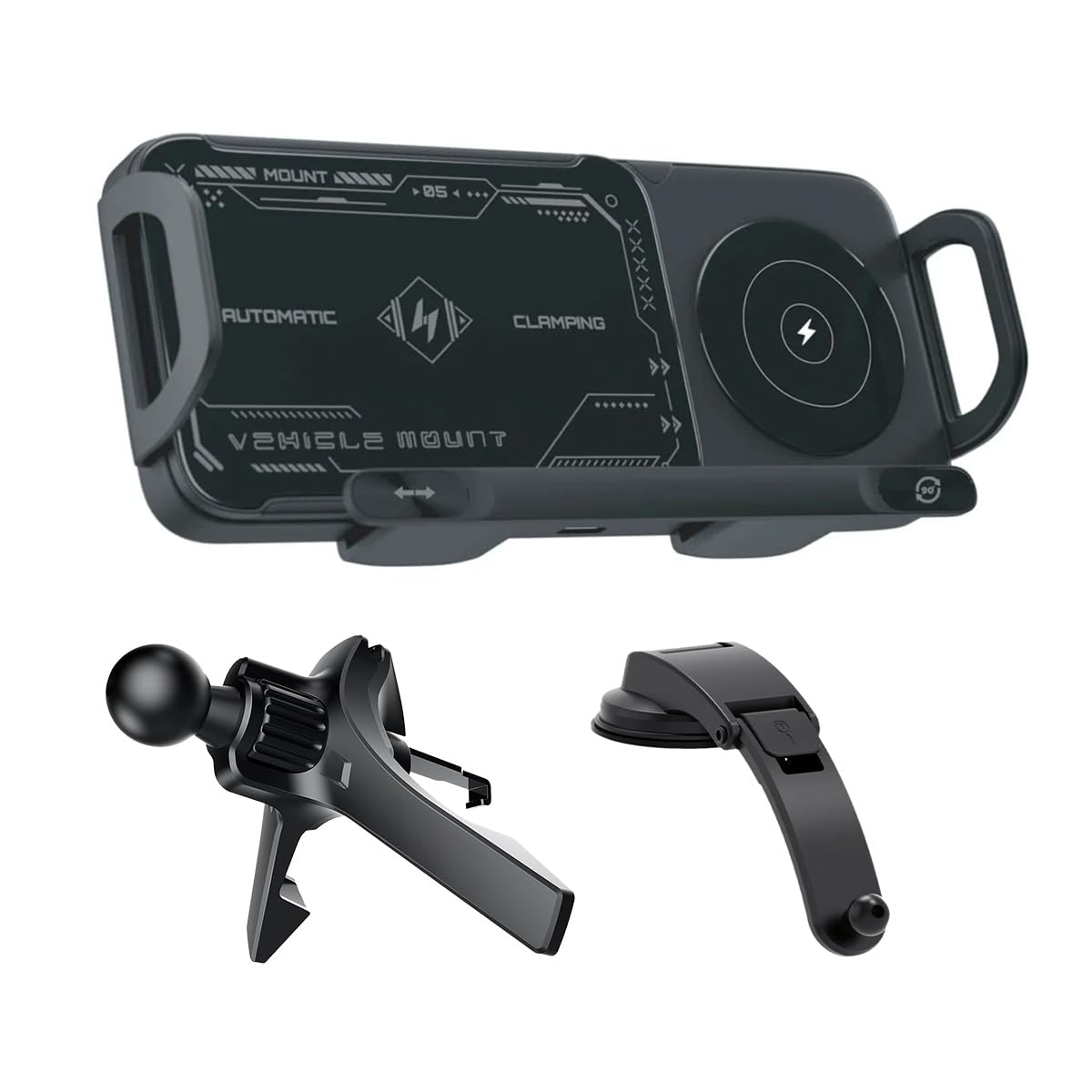 JCBL Accessories Auto-Clamping Wireless Car Charger 15W, Dash & Vent Mount, Magnetic Phone Holder for Galaxy Z Fold/Flip, S Series, iPhone, Pixel & More – Fast Qi Charging-image-30