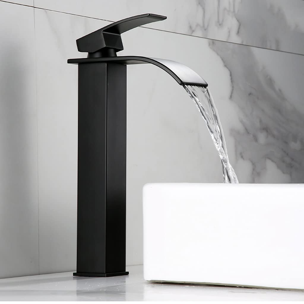 Robinet de salle de bain cascade mitigeur eau chaude et froide en laiton