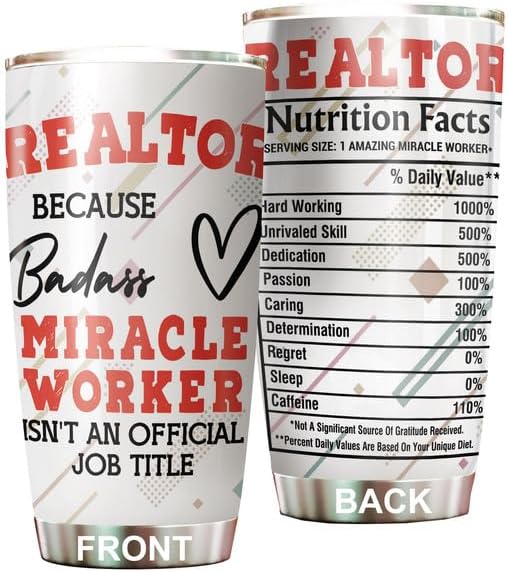 MEDROC Real Estate Agent Gifts Tumbler Stainless Steel