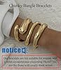 WAINIS 3Pcs Chunky Gold Bangle Bracelets for Women Trendy Wide Wrist Cuff Bracelets Stack Statement Bangle Fashion Gift #1