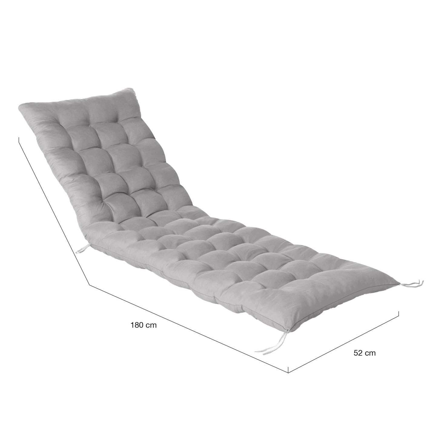 IDMarket - Lot de 2 Coussins universels de transat Adam 180 cm Gris