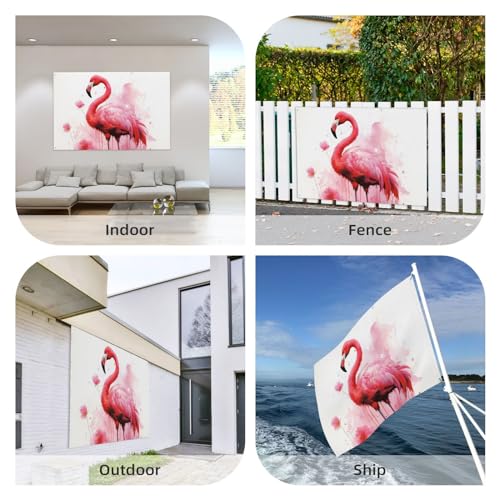 Drapeaux d'extérieur double face flamant rose pour jardin - 7
