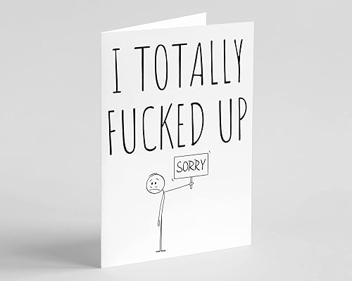 Miniatura 3 de Oh Shirt and More LLC Tarjeta de felicitación de disculpa divertida con sobre, divertida tarjeta de felicitación de disculpa sarcástica con sobre,