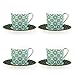 IMAGES D'ORIENT Andalusia - Set di 4 tazze da caffè con piattini, Ø 8 cm, altezza 7,5 cm, 210 ml, in porcellana, stile orientale, con confezione regalo