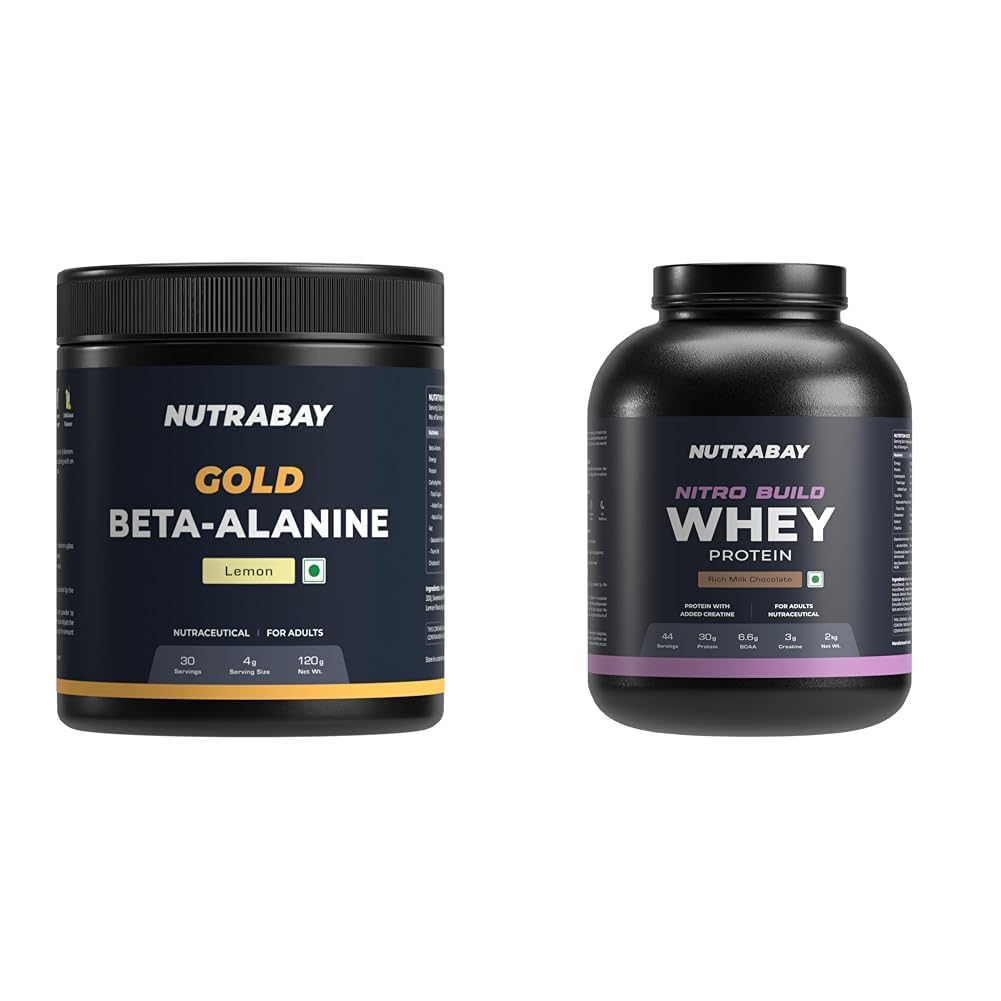 Nutrabay Gold Beta Alanine Supplement Powder 120g, Lemon Flavor – Pre Workout Amino Acid for Endur | Nutrabay Pro Nitro Build Whey Protein Powder - 2kg, Milk Chocolate | 30g Protein, 3g Creatine, 6.6-image-37