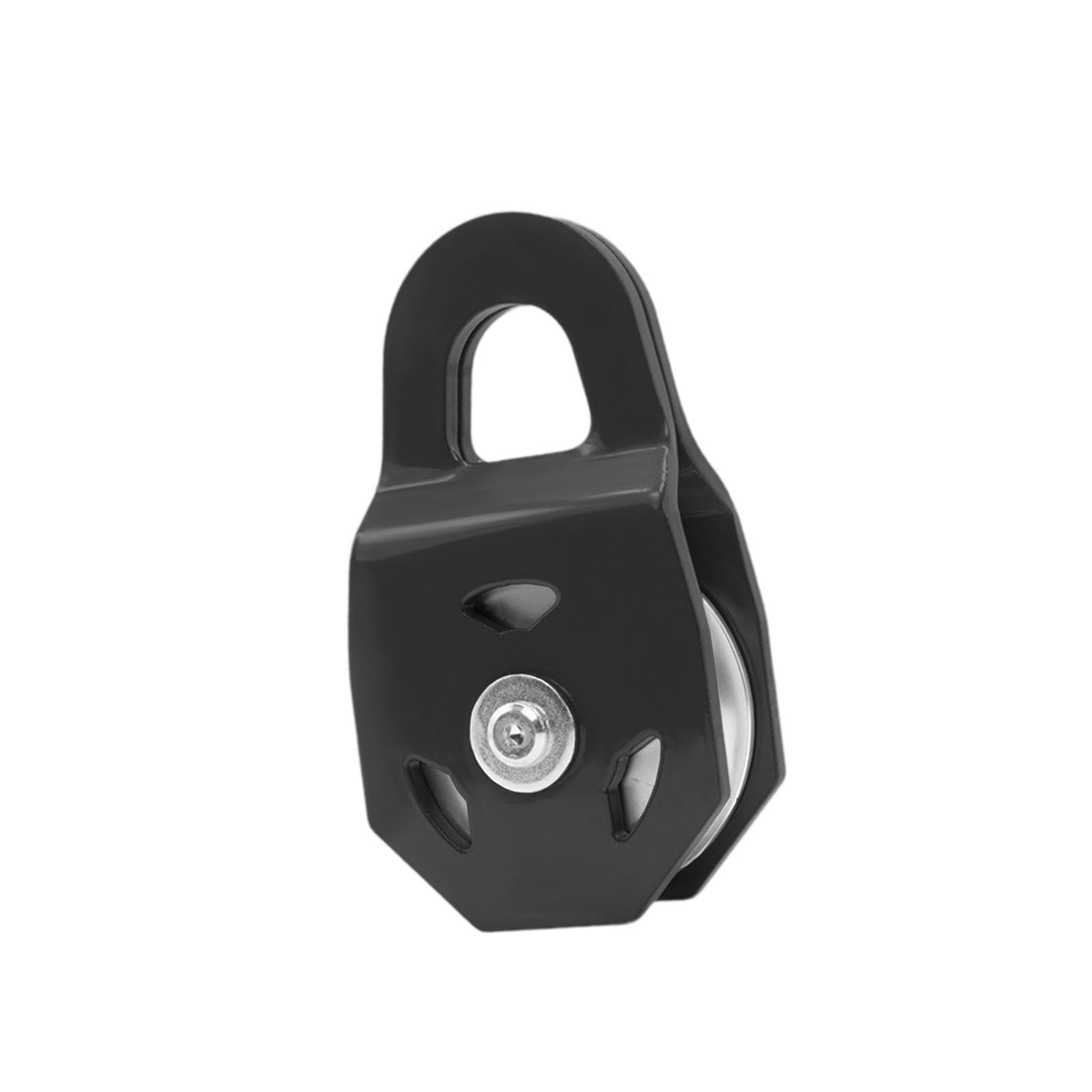 Snatch Block Winch Pulley de Metal para Tareas Pesadas Bloque de Polea Tractor Accesorio de Cable Sintético Herramienta de Adecuado para, Negro