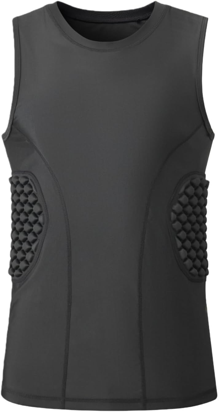 Sports Impact Protective Compression Padded Shirt for Football, Baseball, Rugby