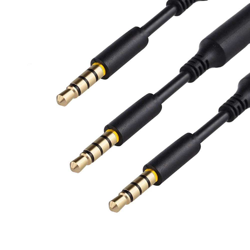 3 Packs Headset Audio Jack Extender 3.5mm Gold Plated Headphone Audio