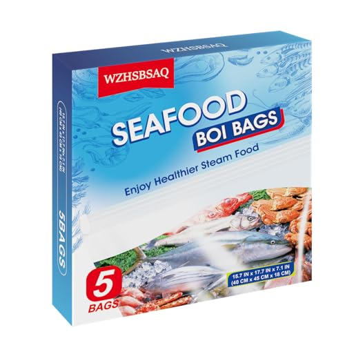 Seafood Boiling Bags Extra Large Boiling Bags for Fish Crab Shrimp and Vegetables - Cooking and Storage Bags Extra Large 5pc 17.7 in. x15.7 in.