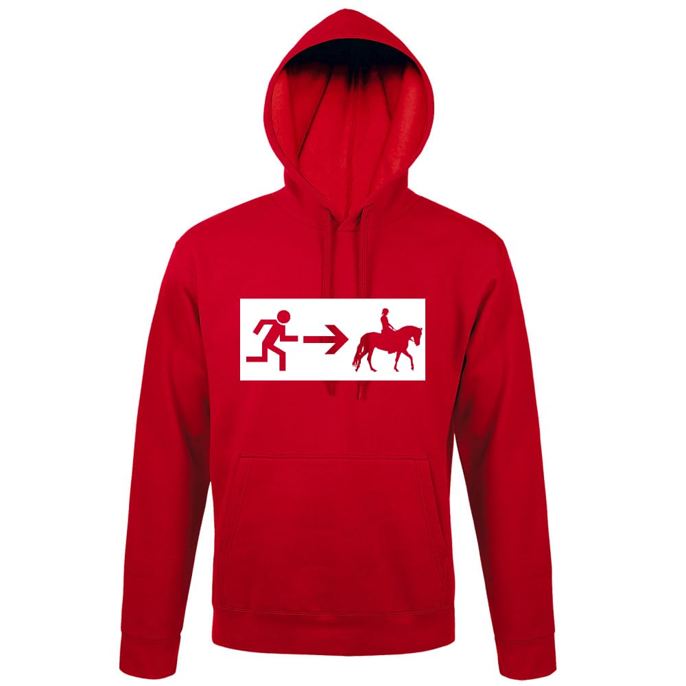 Wyjście awaryjne, jazda konna, męska bluza z kapturem, czerwony, 4XL