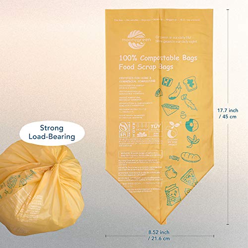 Moonygreen Compostable Bags Bundle Contains Dog Poop Bag With Dispenser And Moonygreen Compostable Trash Bags 3 Gallon, 100 Count, 11.35 Liter #TOP4