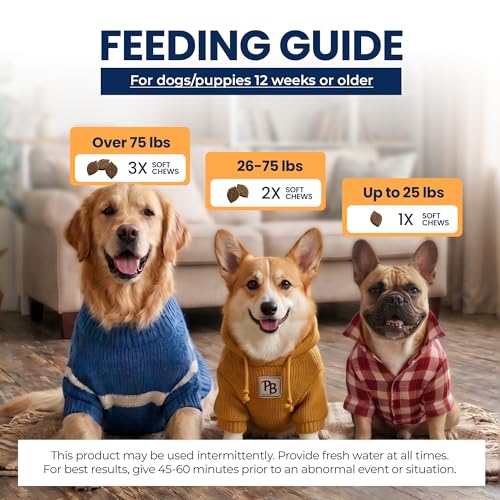 Image of Dog Calming Soft Chews with L-Theanine, 60 Count | Chamomile, valerian root, passionflower and melatonin support calm behavior during travel, storms and separation.