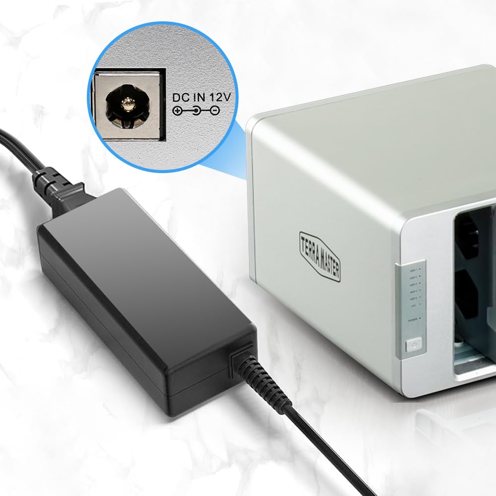 KFD Cargador 12V 7A Adaptador para Lympha Press Optimal Plus 912, QNAP TS-233 TS-262 TS-264-8G TS-462 TS464 TS-259 TS-269 TERRAMASTER F4-210 F4-423 F5-422 F4-220 NAS Server Fuente de Alimentación
