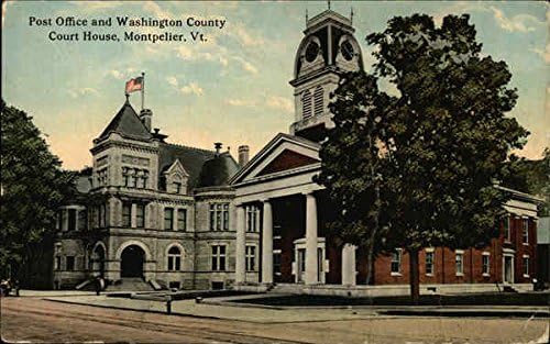 Post Office and Washington County Court House Montpelier, Vermont VT Original Antique Postcard