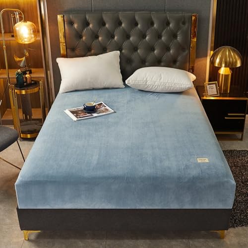 JIANINGHOME Sábanas de franela de 180 x 200 pulgadas, sábana bajera de franela para cama individual, doble, superking