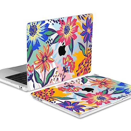 Image of MEEgoodo Case for M5 /M4 /M3 /M2 MacBook Air 13 inch 2026 2025 2024 2022, Fit Model A3449 /A3240 /A3113 /A2681, Case Compatible with MacBook Air 13.6-inch, Art Painted Flowers