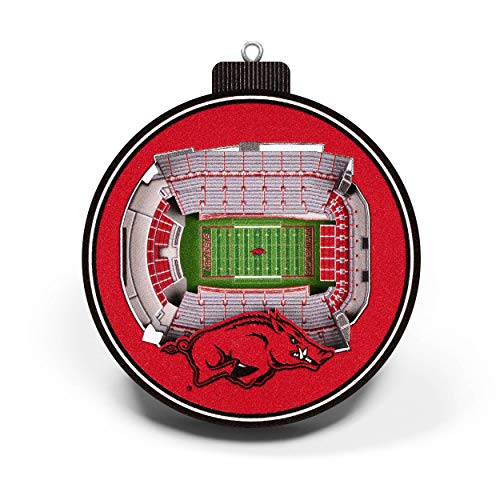 NCAA Arkansas Razorbacks 3D StadiumView Ornament, Team Colors, Large