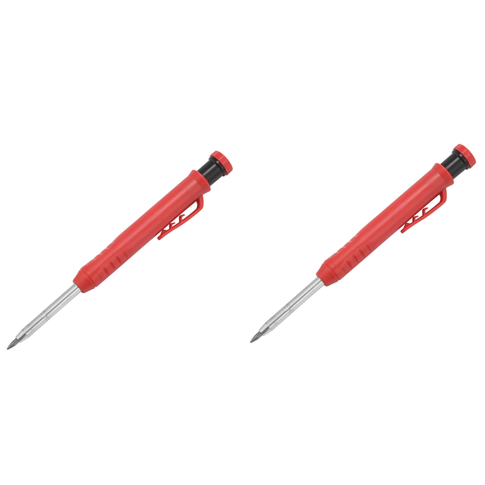 Jnchdghwa Red 2X Deep Hole Marker Premium Mechanical Pencil Marker With Integrated Sharpener-For Wood, Metal,Stone I Drill Hole Marker