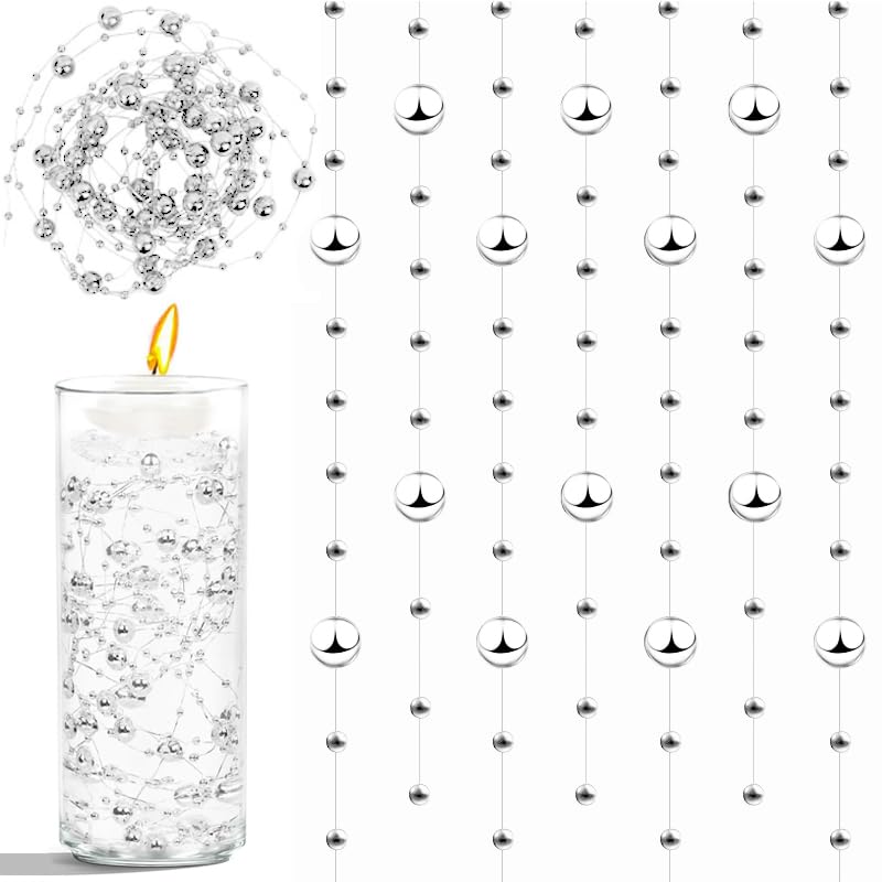 Perlas plateadas para centros de mesa de boda y decoración de fiesta navideña en casa