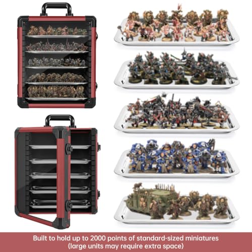 Image of Miniatures Storage Case Miniatures Transport Case Aluminum Alloy Frame with Lock (Large Size)