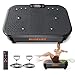 Vibration Plate Exercise Machine, Burever 150W Vibrating Plate for Lymphatic Drainage & Shaping with Silent Foot Massage, 99 Adjustable Speeds Levels, 5 Auto modes Remote Control & Resistance Bands