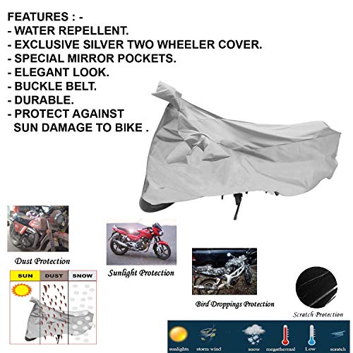 Image of Kandid Silver Two Wheeler Bike Cover for Honda Dream Yuga