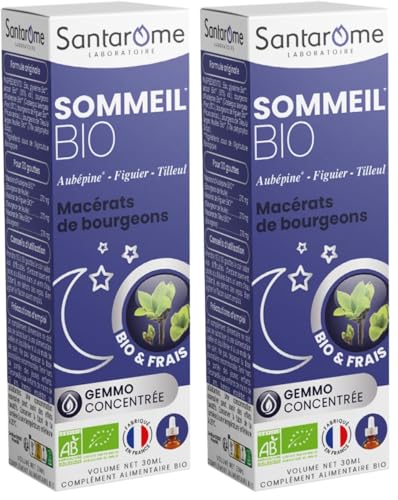 Sommeil Bio Santarome aux bourgeons d'aubépine et tilleul pour s'endormir vite