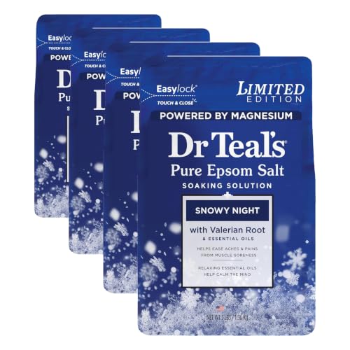 Dr Teal's Epsom Salt Magnesium Soak, Snowy Night, 48 Ounce (Pack of 4) - image 1