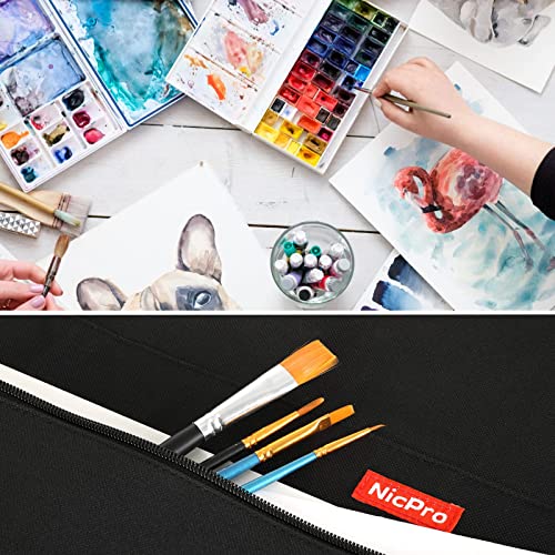 Image of Nicpro Light Weight Art Portfolio Bag, 24 x 36 Inches Waterproof Art Portfolio Case with Shoulder & Handle Carry, for Artwork, Poster, Sketch Drawing, Canvas, Photography, Solar Panel Storage
