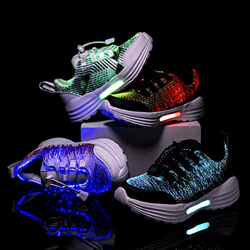 Fiber Optic Shoes Led Shoes For Kids Light Up Sports Sneakers For Boys Girls Flashing Dancing Shoes For Halloween, Night Party, Running With Usb Charging, Black 36 #TOP5