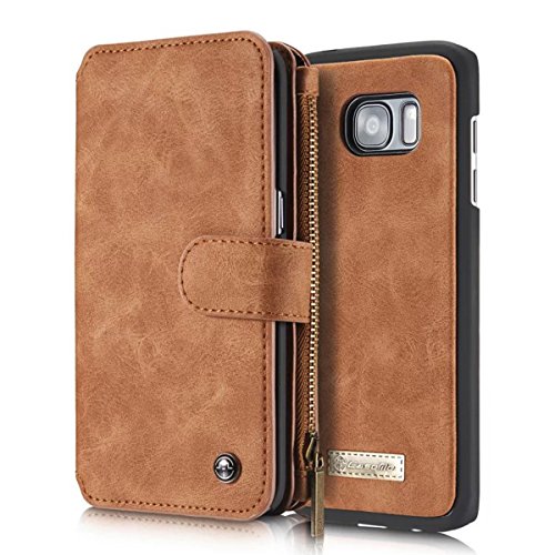 Galaxy S7 Edge Wallet Case,AKHVRS Handmade Genuine Cowhide Leather Wallet Cover Case - Classic Matte Leather Wallet Type Case with Zipper Wallet Case for Samsung Galaxy S7 Edge (Brown) Galaxy S7 Edge Wallet Case,AKHVRS Handmade Genuine Cowhide Leather Wallet Cover Case - Classic Matte Leather Wallet Type Case with Zipper Wallet Case for Samsung Galaxy S7 Edge (Brown)