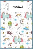 Notebook - Cute Unicorn Notebook Journal For Girls, Girls Journal and Drawing Notebook, Diary for Girls 116: Summer with unicorn 2 HandWriting _6in x ... Blank Journal with Black Cover Perfect Size
