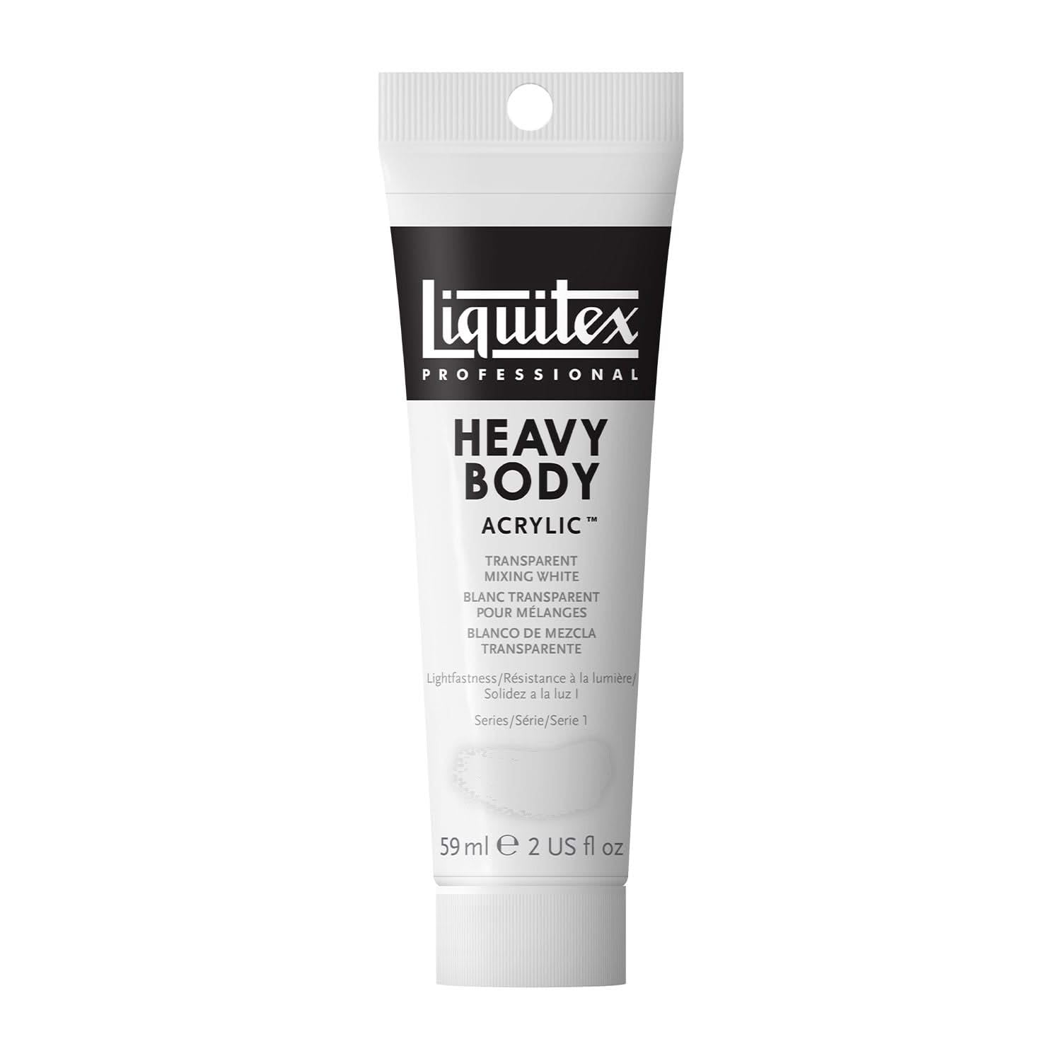 Liquitex 8870166 Professional Heavy Body Acrylfarbe in Künstlerqualität mit ausgezeichneter Lichtechtheit in buttriger Konsistenz, 59ml Tube - Mischweiß transparent