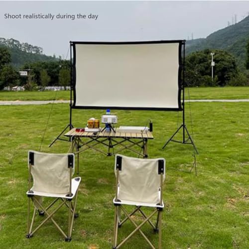 Pantalla de proyector portátil con soporte, incluye bolsa de transporte, 84 pulgadas 16:9 para cine en casa y camping miniatura 2