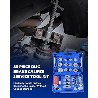 Orion Motor Tech 35 Piece Disc Brake Caliper Tool Kit, Heavy Duty Brake Caliper Compression Tool Kit for Brake Pad Replacement, Brake Piston Caliper Compressor Tool with 24 Adapters Fits Most Vehicles