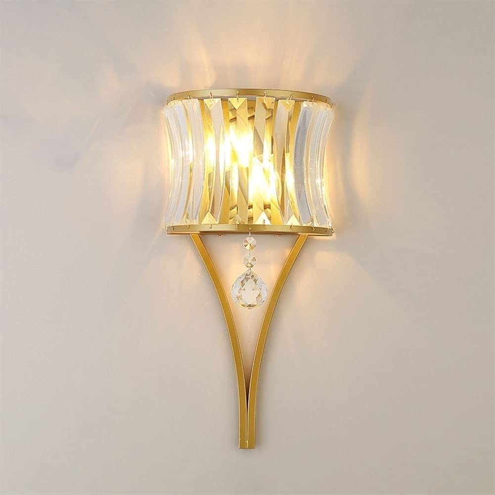 Zxtiieuf Gold Indoor Metal Wall Light Luxurious Cryal Geometric Sconce Mount Farmhouse Ng Fixture E14 Headboard Lamps R G Roomoom Bedside Hallway