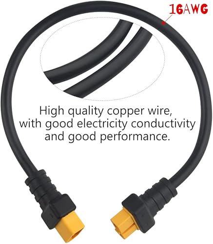 Miniatura 3 de WMYCONGCONG 2 cables de extensión XT60 macho a hembra XT60 XT 60 macho a X T60 hembra conector adaptador de enchufe 0.3m0.98ft 16AWG para batería RC
