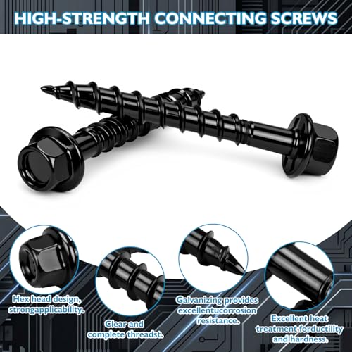 MorningRo Tornillos Tirafondo para madera #10 x 1-1/2 Pulgs 5 lb en negro miniatura 3