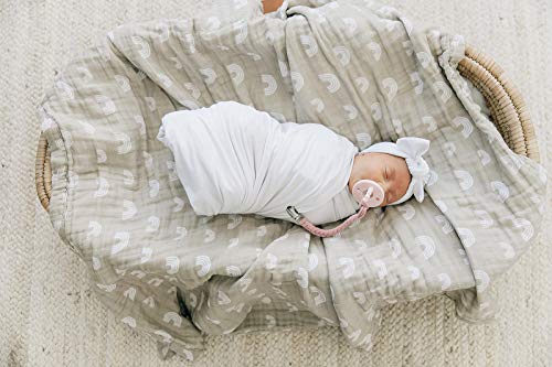 Image of Mebie Baby White Stretch Swaddle, Modern and Neutral Swaddle Blanket for Baby Girl or Boy, Soft Baby Blankets, Newborn Swaddle Blanket, 0-3 Month, Comfy Wrap, Baby Essentials & Gifts (47 inch x 47 inch)