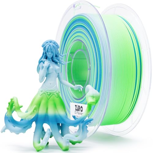 Image of ZIRO 3D Printer Filament, Fast Color Changing Filament 1.75mm, Color Gradient PLA Filaments, Matte Texture, Dimensional Accuracy + /- 0.03mm, Fit Most 3D Printer 2.2lbs Spool, Ocean(Matte)