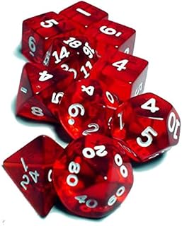 10-set Role Playing Dice Red with White